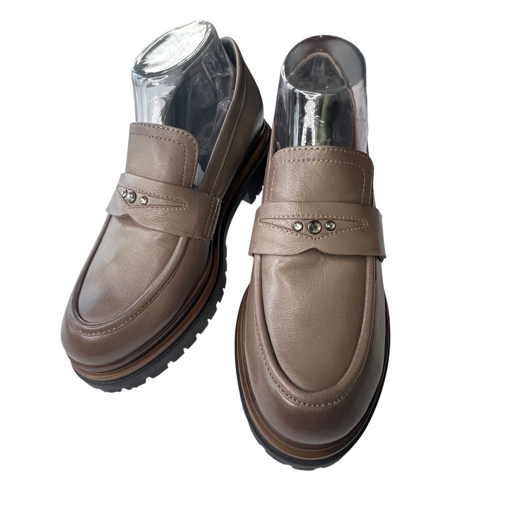 Miz Mooz Leather Loafers - Damian Taupe EU 39 (US 8.5-9)